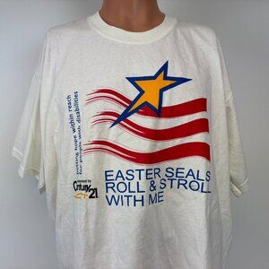 Vintage Century Eastern Seals T Shirt Mens Size XL White Disability Organization